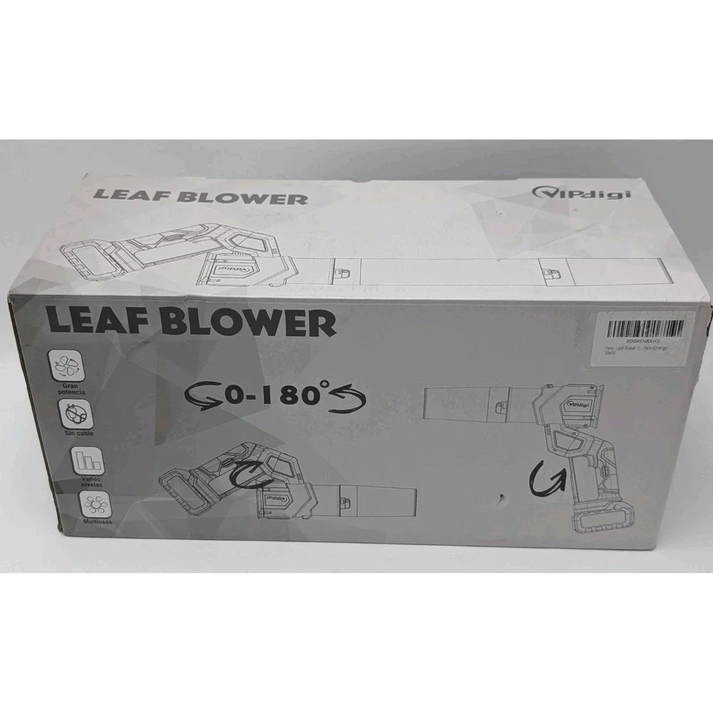 Cordless Electric Leaf Blower 2 Batteries 4 Speed Handheld Lawn Care 180° Rotate